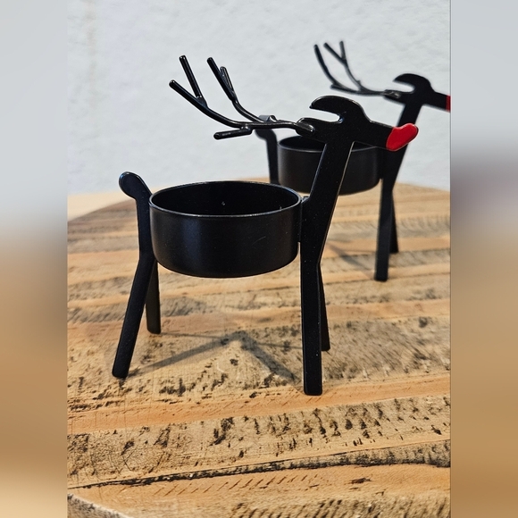 Mud Pie Reindeer 2 PC Tealight Candle Holders - Picture 4 of 5